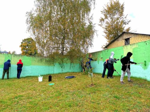 Помощь волонтеров ЦПК МВД Республики Беларусь в благоустройстве территории